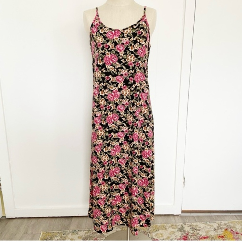 Vintage floral midi dress 90’s tank lightweight small